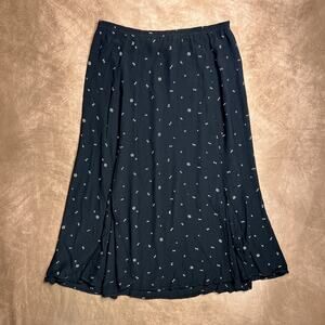 Vintage 90s K.D. Spring Cat Dog Bone Swirl Print Maxi Skirt Cottage Teacher Boho